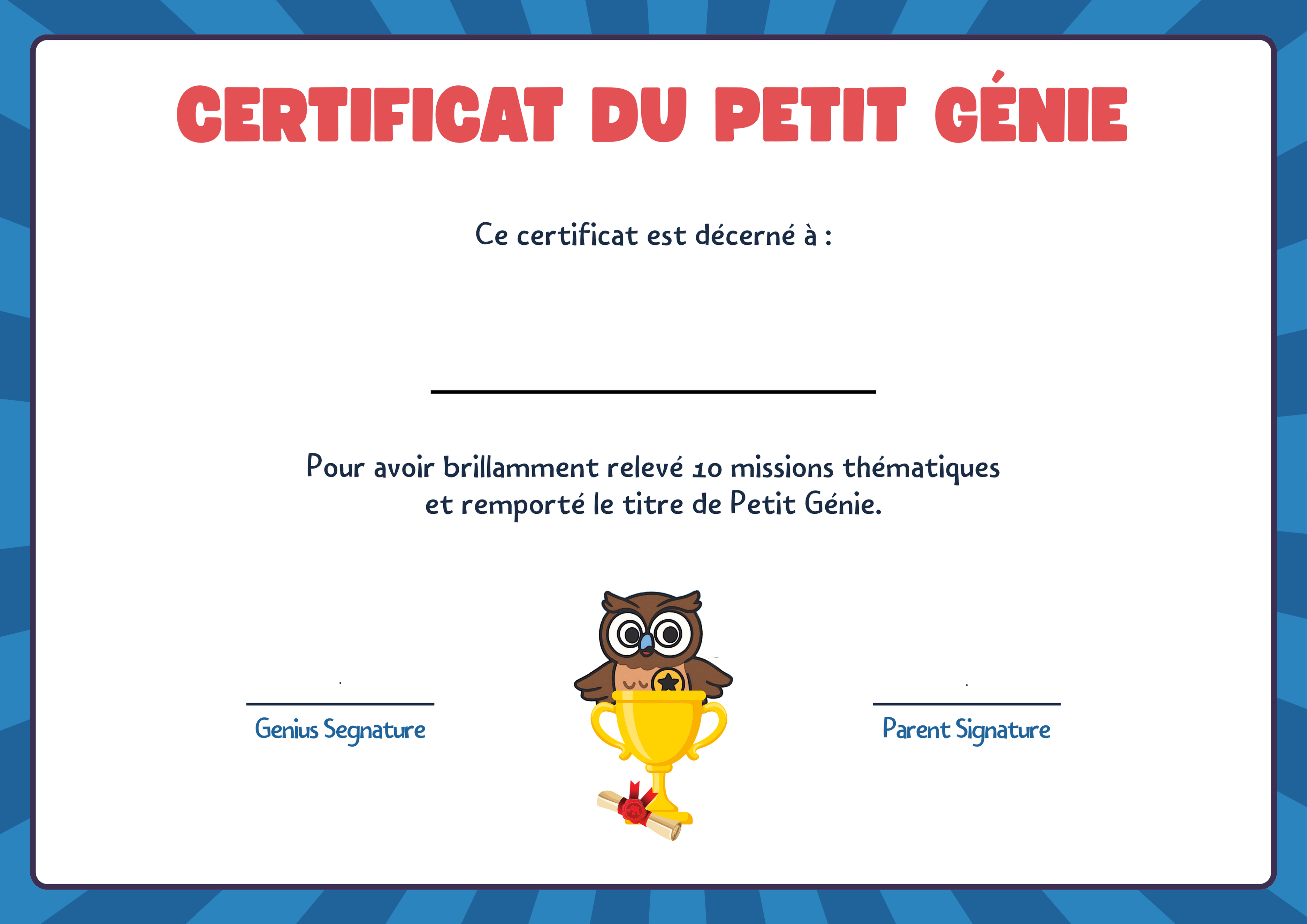 Fond du certificat